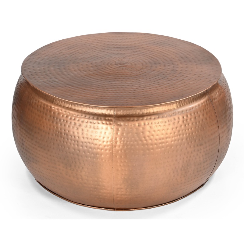 Titan Bronze Hammered Look Round Metal Coffee Table 80cm