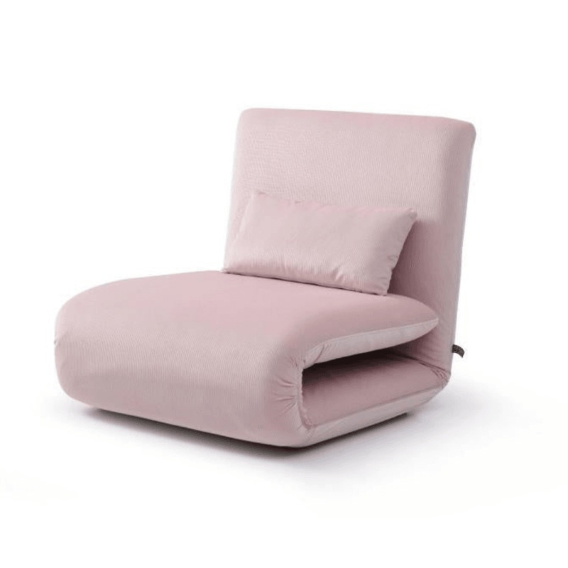 Single Foldable Fabric Sofa Bed - Pink