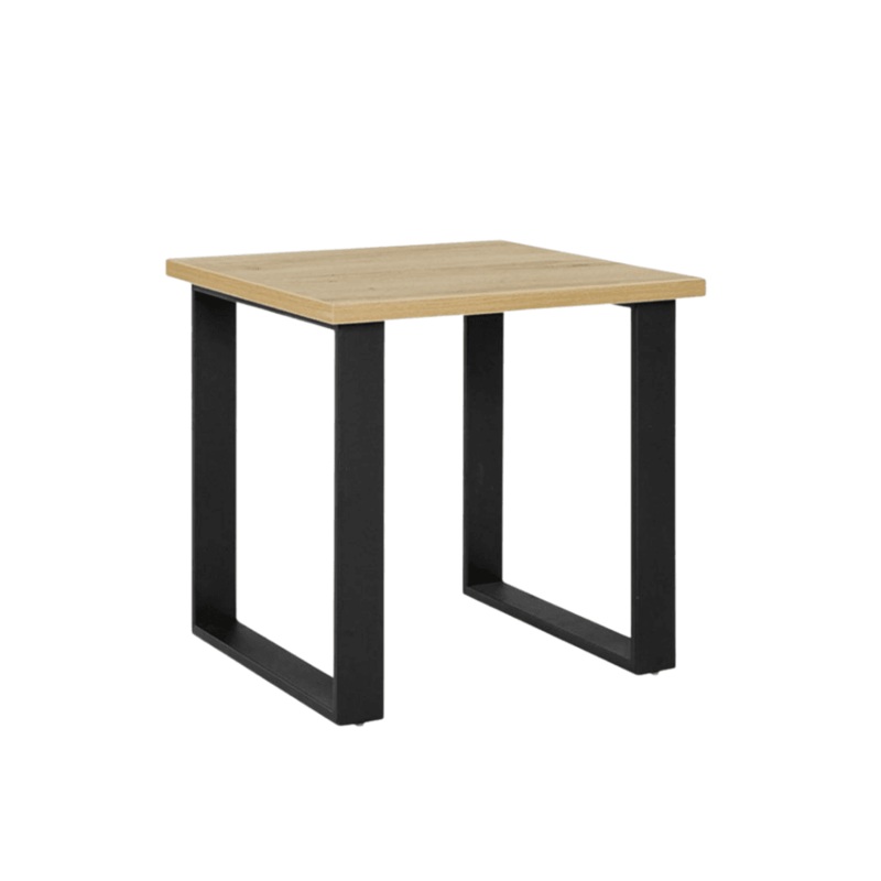 Square Wooden End Lamp Side Table - Natural
