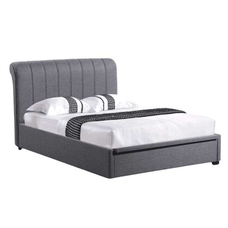 Daniela Modern Fabric Gas Lift Bed Frame Queen Size - Dark Grey