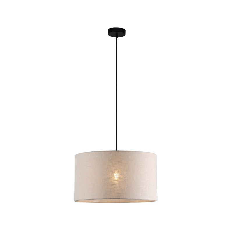 Flint Fabric Shade Metal Fixture Hanging Pendant Light Lamp Linen/White