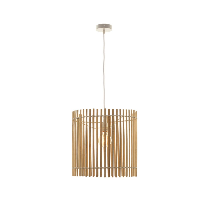 Hawk Classic Oriental Wooden Bamboo Shade Hanging Pendant Light Lamp Natural/Cream