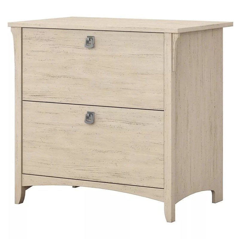 Salinas Wooden Classic 2-Drawer File Cabinet Office Storage - Antique White