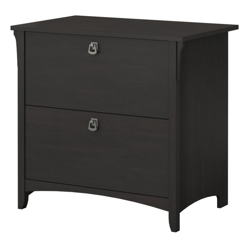 Salinas Wooden Classic 2-Drawer File Cabinet Office Storage - Vintage Black
