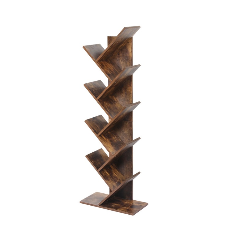 Levede 8-Tier Bookshelf Wooden Tree Bookcase Storage Home Decor Display Stand