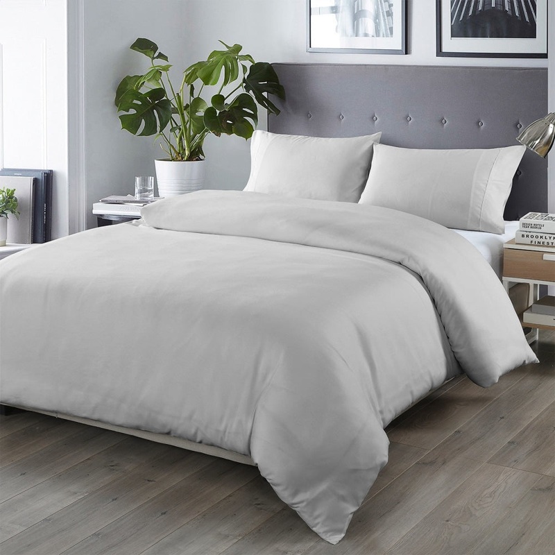 Royal Comfort Blended Bamboo Quilt Cover Sets - Portland Grey - King