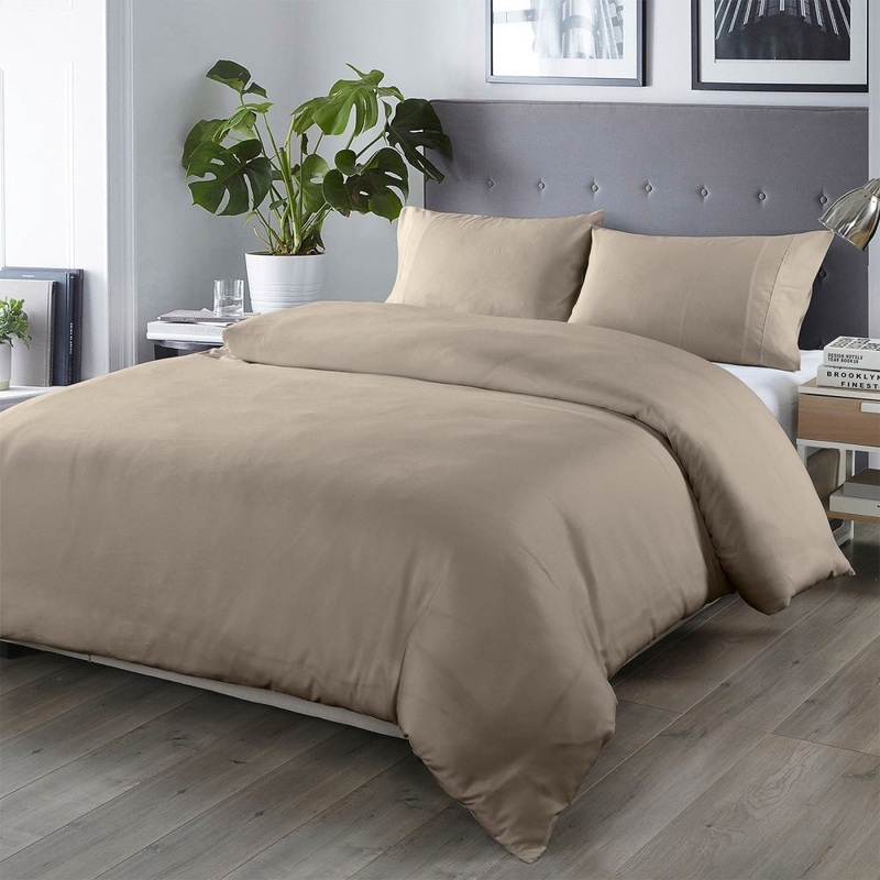 Royal Comfort Blended Bamboo Quilt Cover Sets -Warm Grey-King