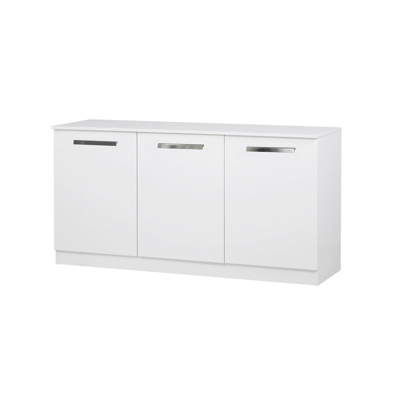 Alice Modern 3-Doors Credenza Office Storage - White