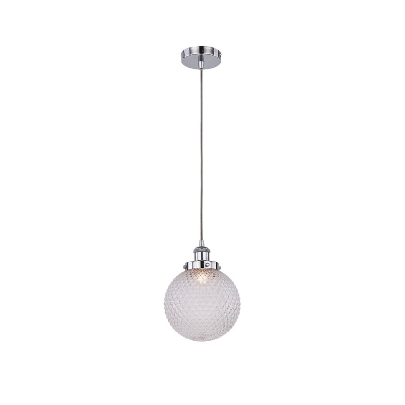 Carly Modern Glass Shade Pendant Lamp Light Small Chrome / Clear