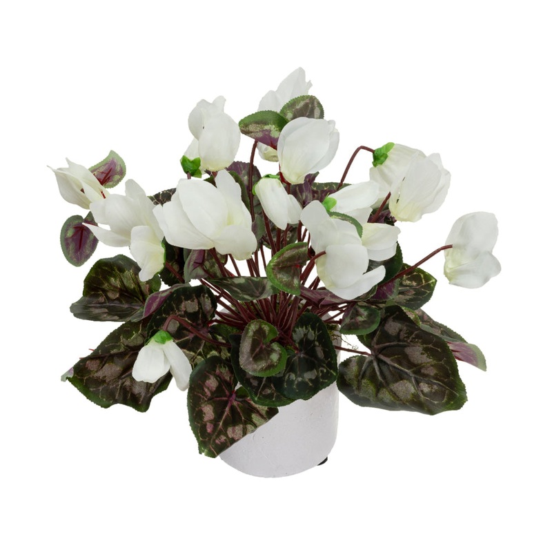 Cycalmen Artificial Fake Plant Decorative Arrangement 34cm In Pot Cream