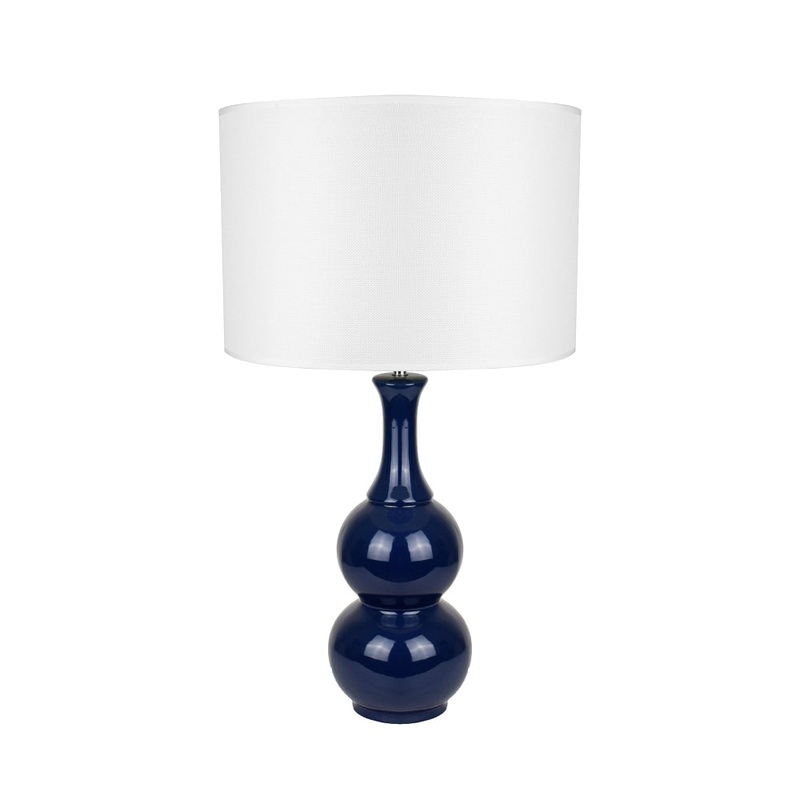 Estelle Classic Poittery Wheel Ceramic Table Lamp Light Blue