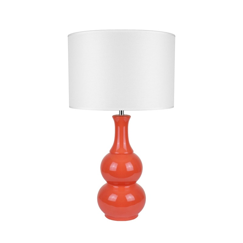 Estelle Classic Poittery Wheel Ceramic Table Lamp Light Orange