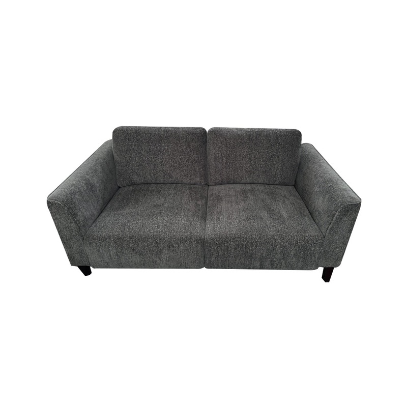 Starck Fabric Loveseat 2-Seater Sofa Solid Timber Legs - Grey