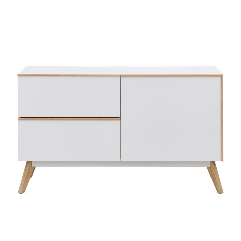Autumn Scanvinadian Small Sideboard Buffet Unit Storage Cabinet - White/Oak