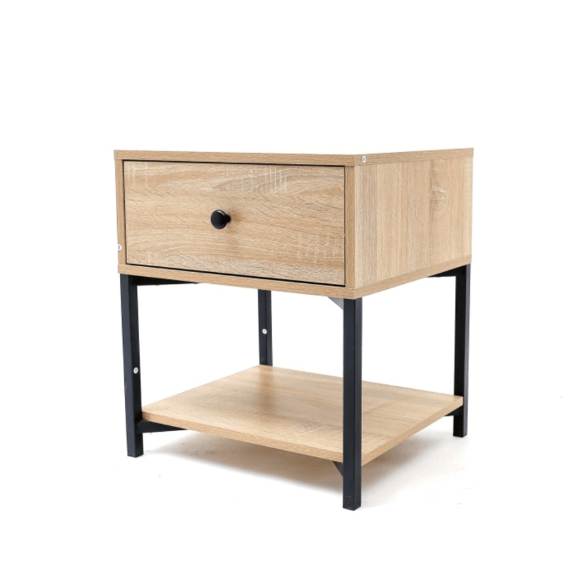 Bedside Nighstand Side Table W/ 1-Drawer - Oak