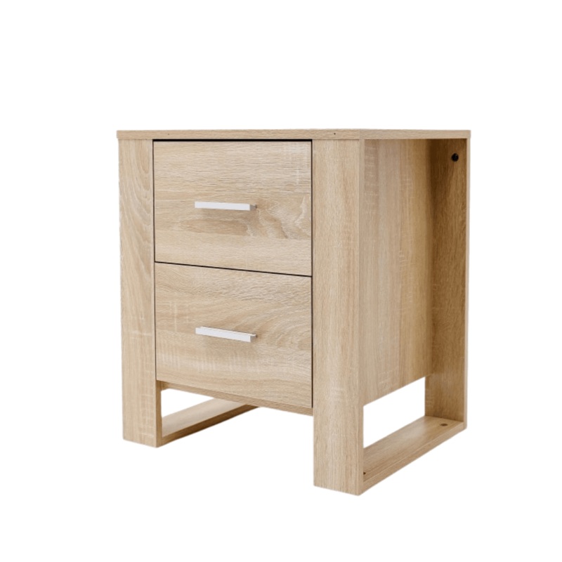 Bedside Nighstand Side Table W/ 2-Drawer - Oak