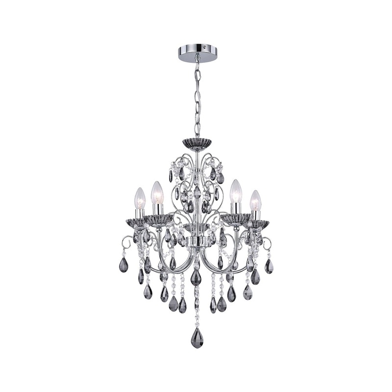 Davie Clasic Hanging Chandelier Lamp Light Chrome Smoke Small