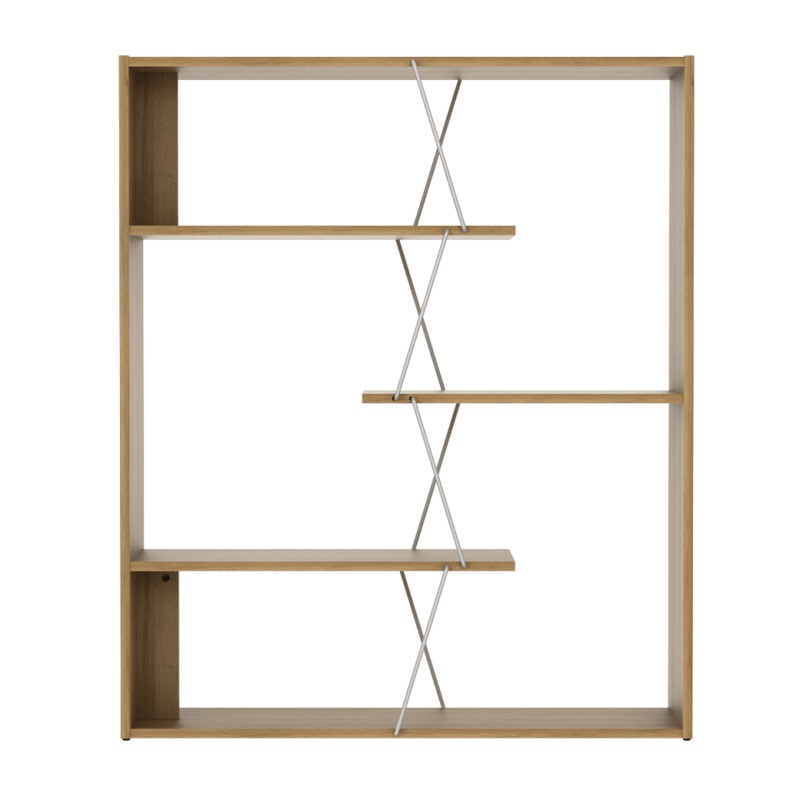 Eloise Modern Scandinavian 4-Tier Bookcase Display Shelf - Oak