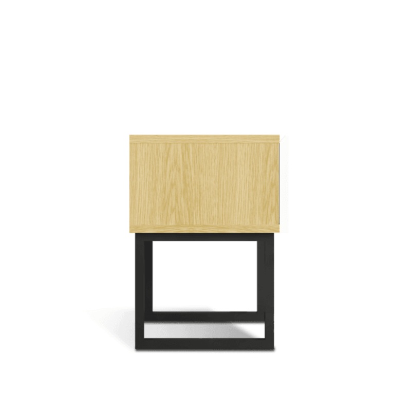Jaxon Modern Bedside Nighstand Side Table W/ 1-Drawer - Oak/White