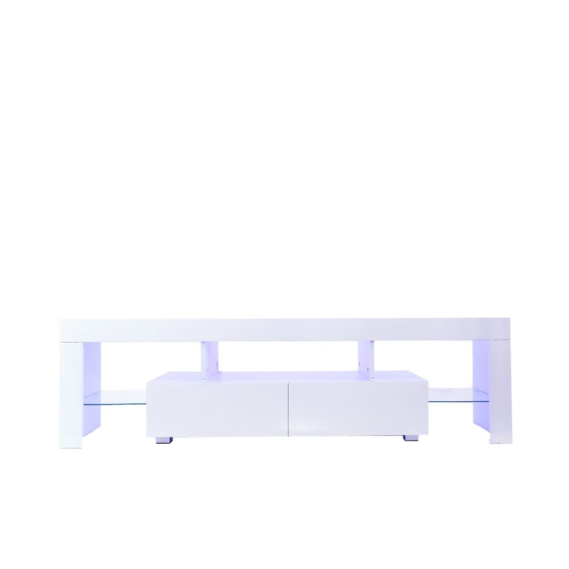 Lowline Modern Entertainment Unit TV Stand Storage Unit 160cm - White