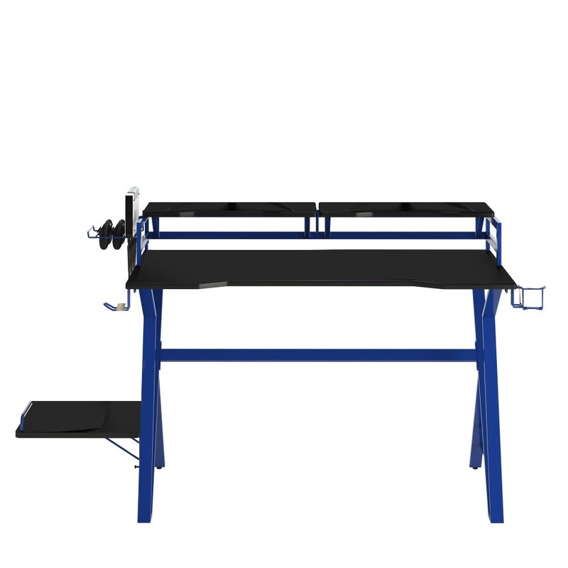 Turbo Gaming Computer Desk Home Office Racing Table - Dark Blue