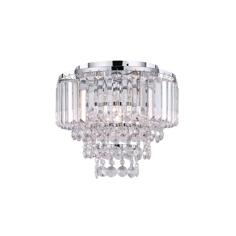 Valent Modern Crystal Ceiling Lights Lamp Chrome