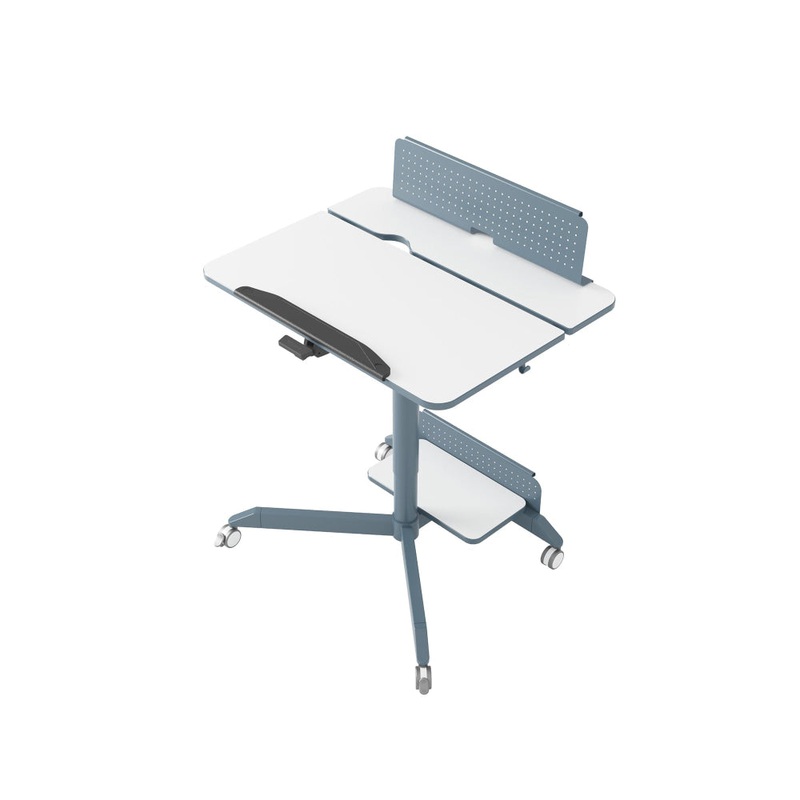 Hamsley Mobile Home Computer Office Sit & Stand Desk With Tilting Desktop - White/Green