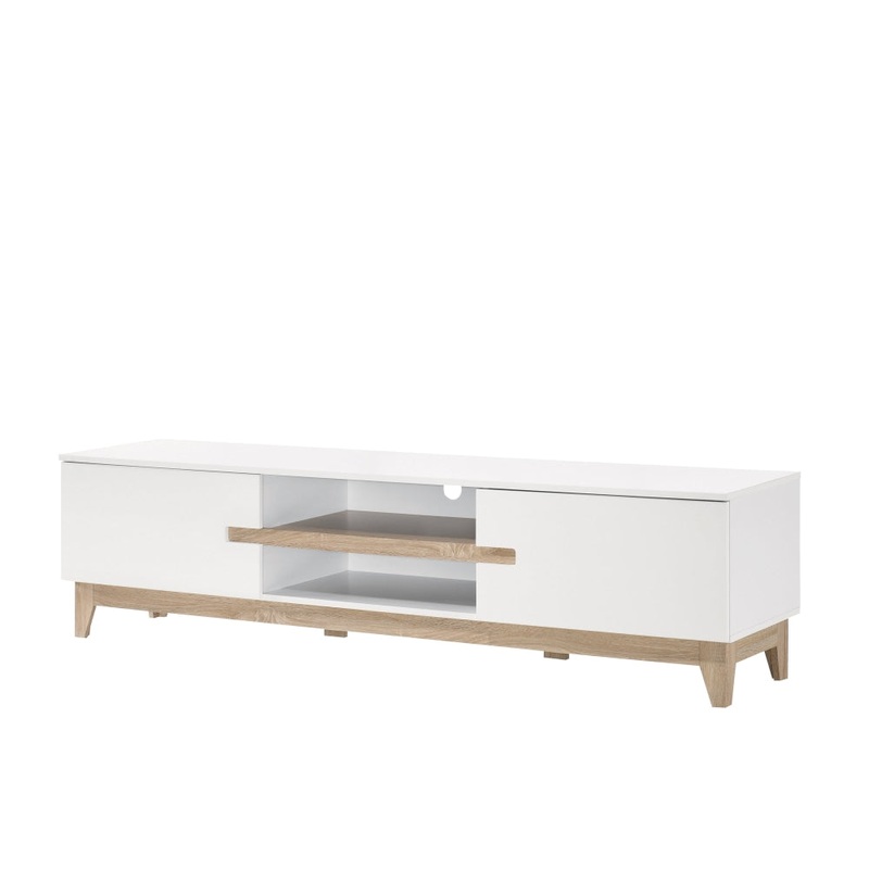 Moses TV Stand Entertainment Unit W/ 2-Doors 180cm - White/Oak