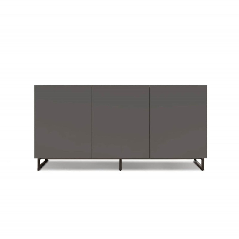 Zane Buffet Unit Sideboard W/ 3-Doors Storage Cabinet - Walnut/Charcoal