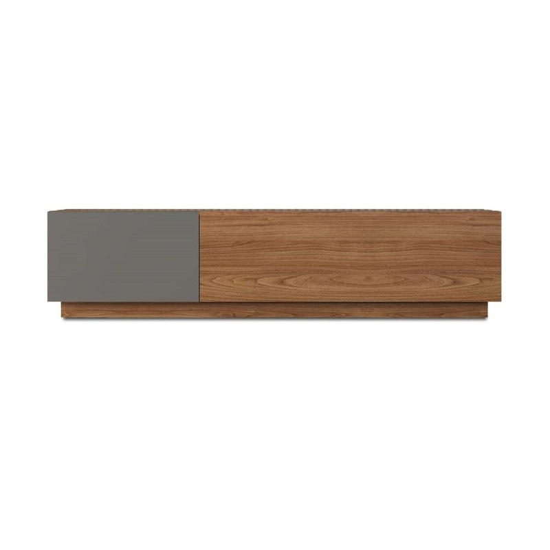 Zane Lowline Entertainment Unit TV Stand W/ 2-Doors 120cm - Walnut/Charcoal