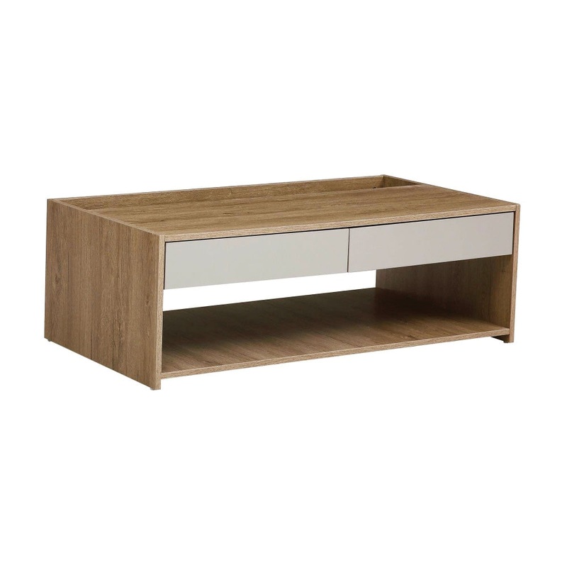 Van Goh Industrial Coffee Table - Natural / Cement Grey