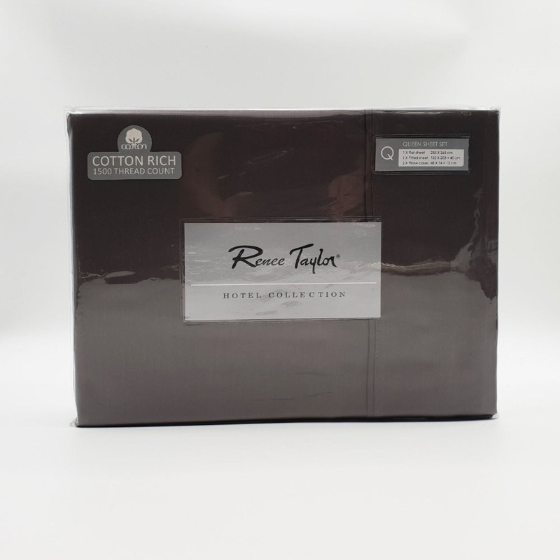 Renee Taylor 1500 Thread Count Cotton Blend Sheet Set - King - Dusk Grey
