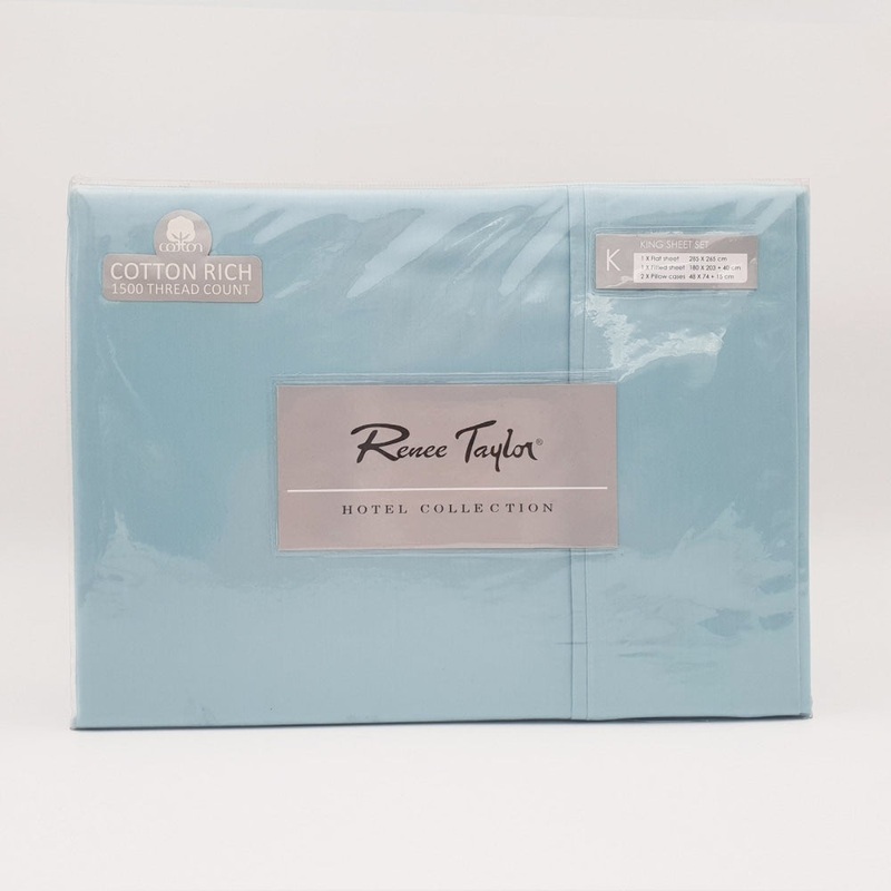 Renee Taylor 1500 Thread count Cotton Blend Sheet sets King Mist