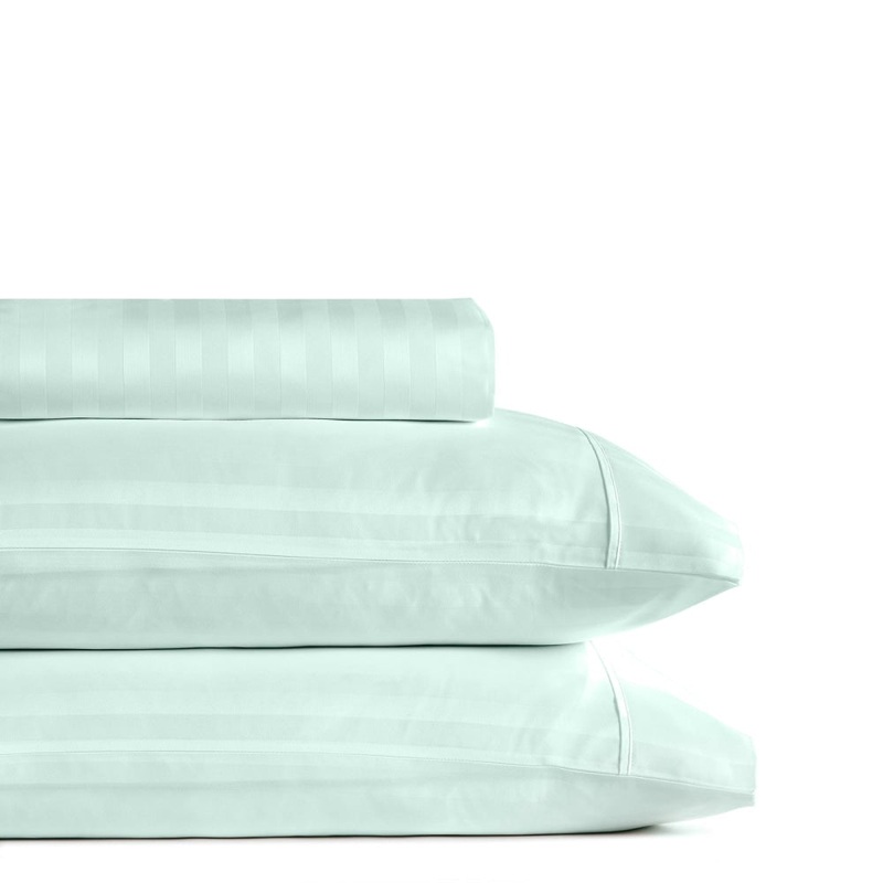 Royal Comfort 1200TC COTTON STRIPE -3PC FITTED COMBO SETS QUEEN CHAMBRAY