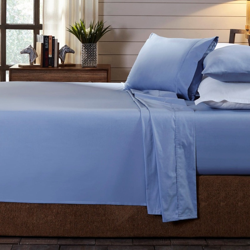 Royal Comfort - 250TC 100% Organic Cotton 4 Piece Sheet Set - Queen - Indigo