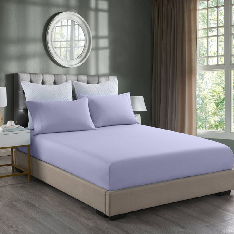 Royal Comfort Bamboo Cooling 2000TC 3-Piece Combo Set - King-Lilac Grey