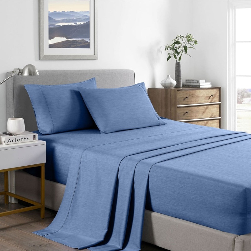 Royal Comfort Bamboo Cooling 2000TC Sheet Set - King Single-Denim