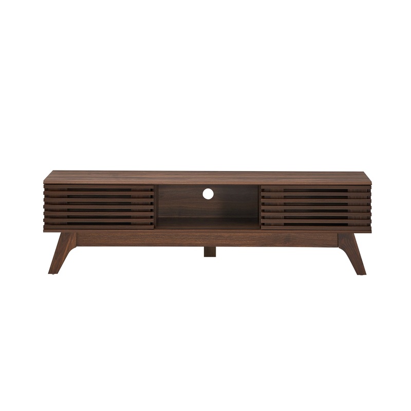 Camille Wooden Lowline Entertainment Unit TV Stand 150cm - Walnut