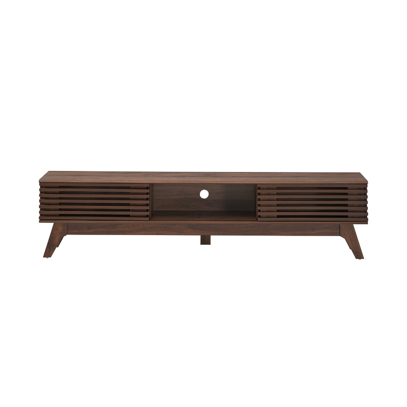 Camille Wooden Lowline Entertainment Unit TV Stand 180cm W/ 2-Doors - Walnut