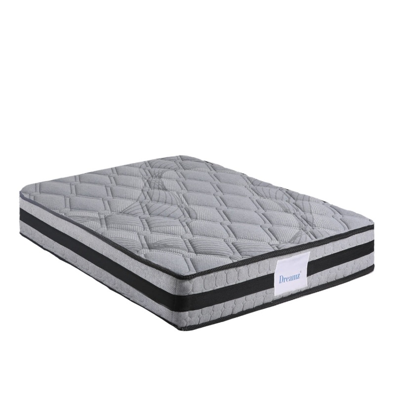 Dreamz Mattress Spring Foam Medium Firm All Size 22CM Single Dark Grey