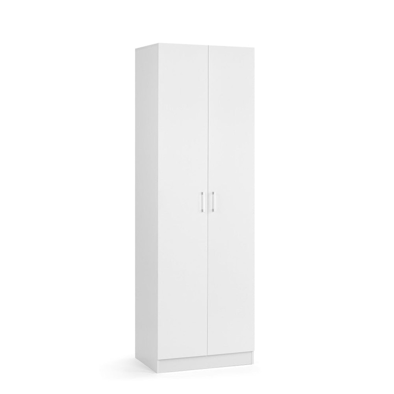 Monica Broom Cupboard Multi-purpose Tall Storage Cabinet 2-Doors - White