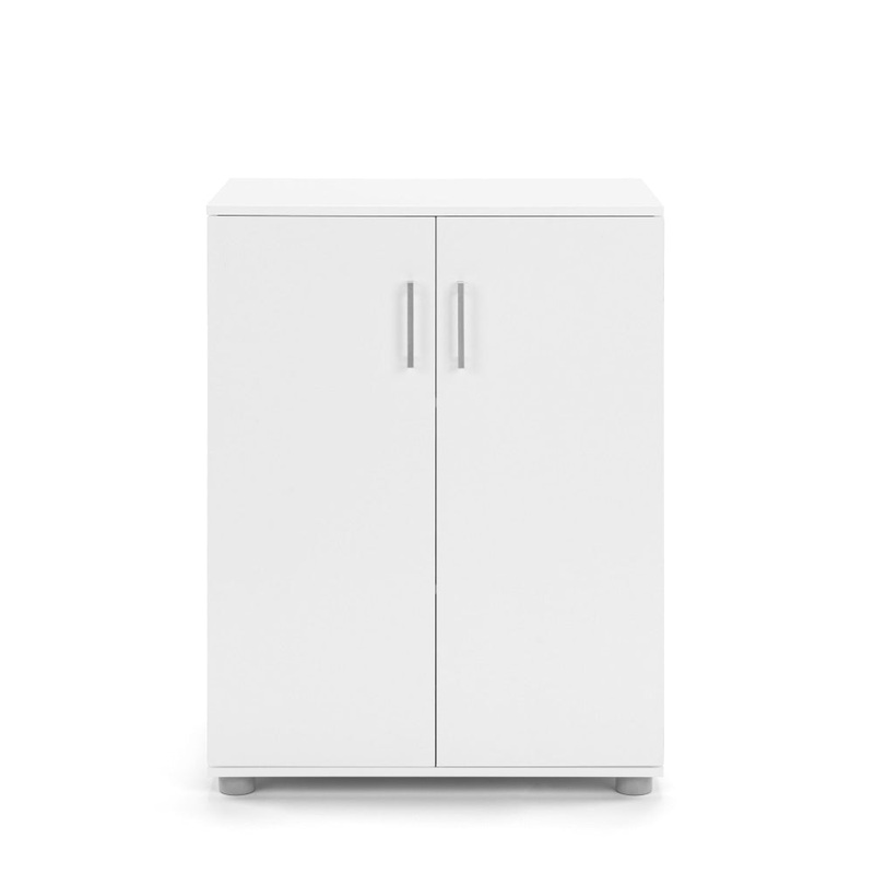 Monica Low Cupboard Multi-purpose Storage Cabinet 2-Doors - White