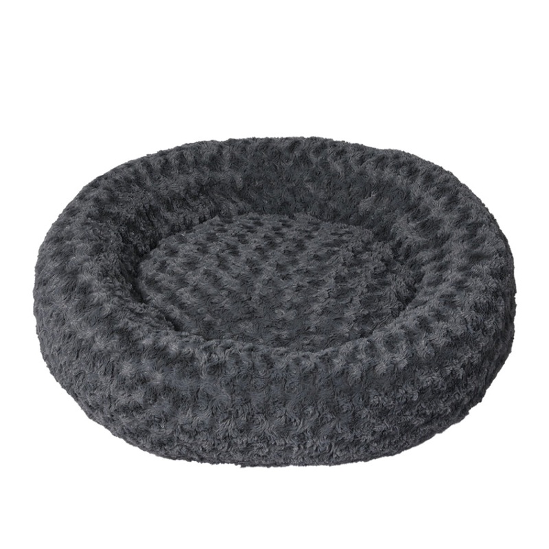 PaWz Calming Dog Bed Warm Soft Plush Pet Cat Cave Washable Portable Dark Grey M