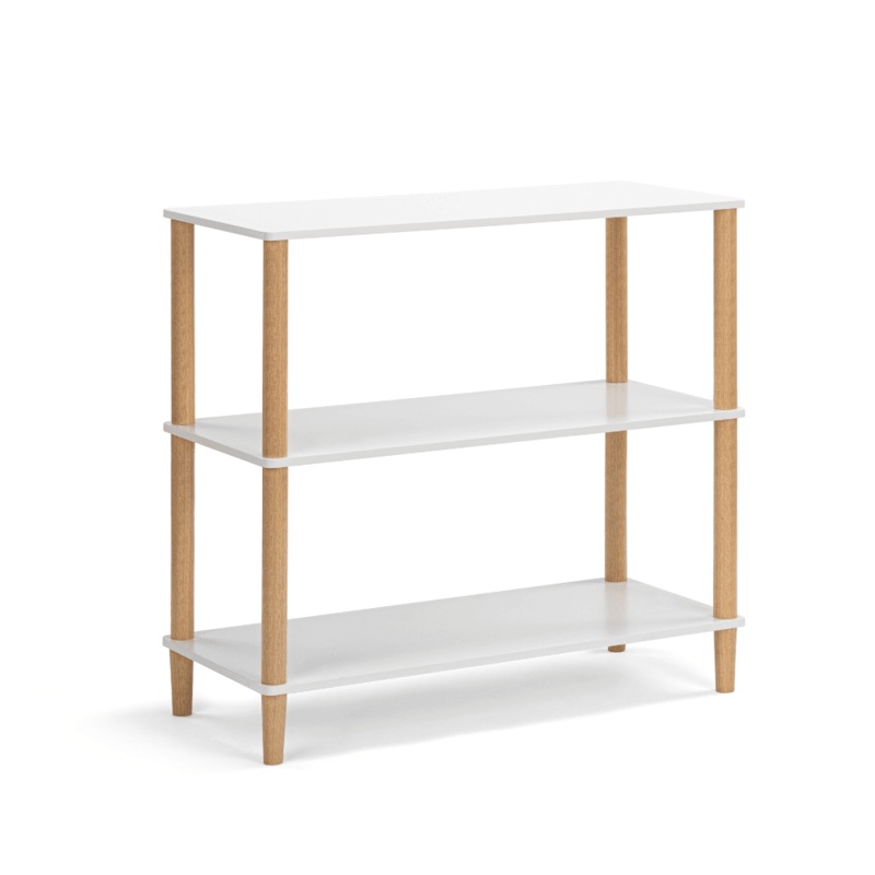 Sofie 3-Tier Bookcase Display Shelf Storage Unit - White/Oak