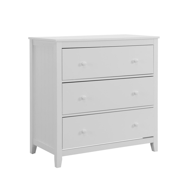 Declan Scandinavian Wooden Chest Of Drawers LowBoy Storage Cabinet - White