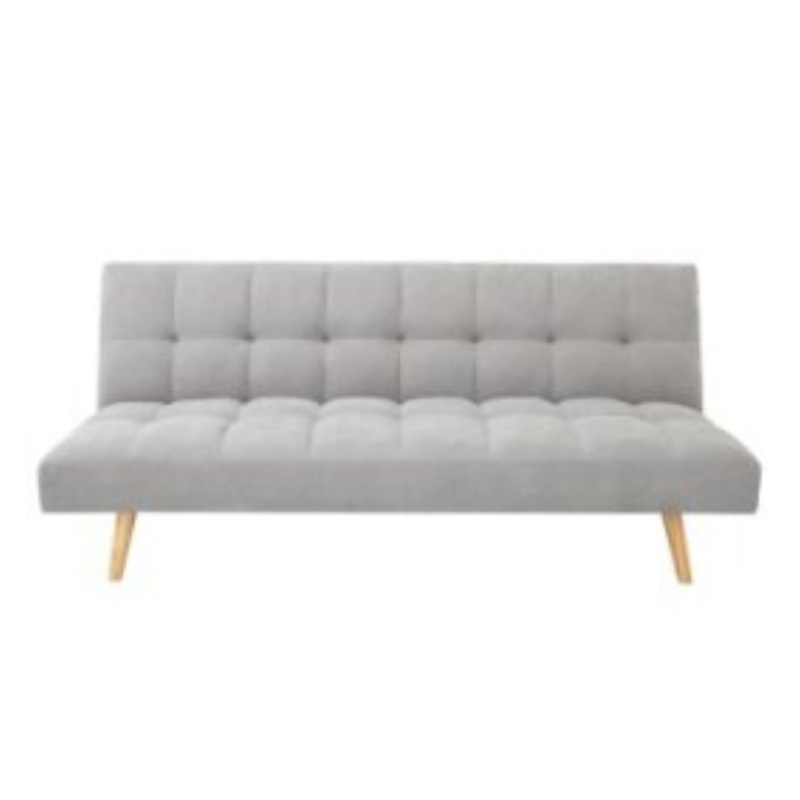 Fabric 3-Seater Futon Couch Sofa Bed Grey
