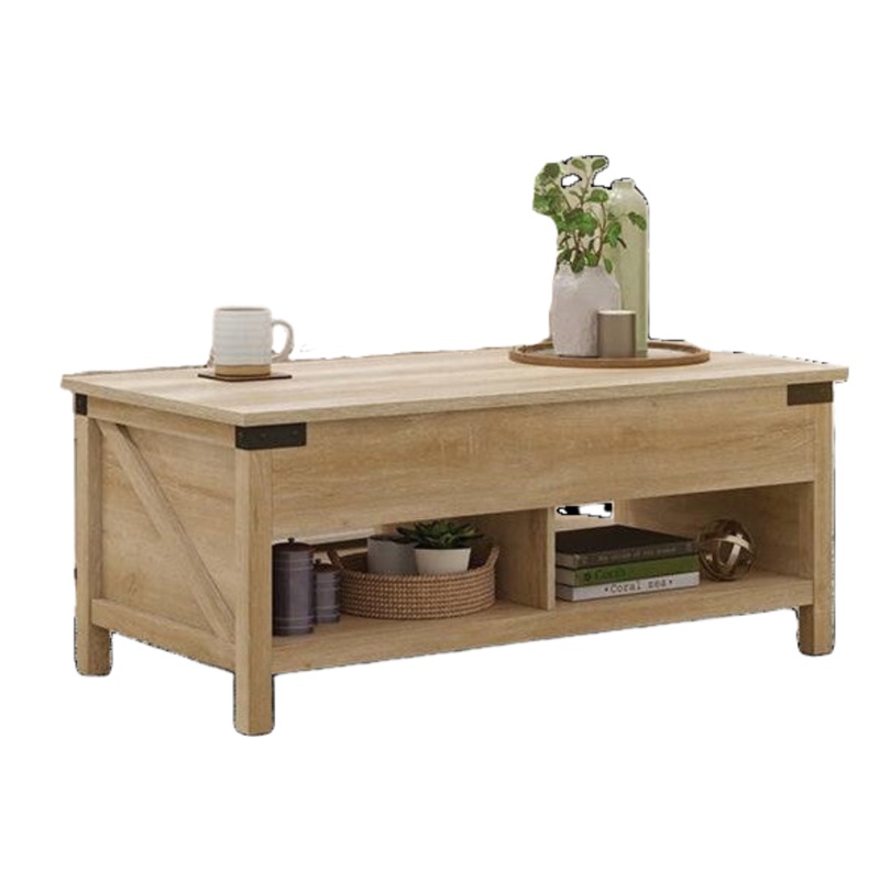 Gram Wooden Lift Top Storage Rectangular Coffee Table Orchard Oak