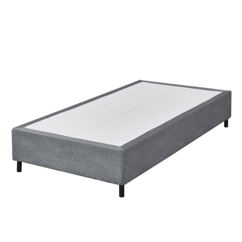 Knitted Fabric Bed Frame Bed Base King Single Size Solid Wood Legs Grey