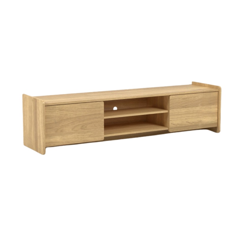 Kornas Wooden Lowline Entertainment Unit TV Stand 159cm W/ 2-Door Natural