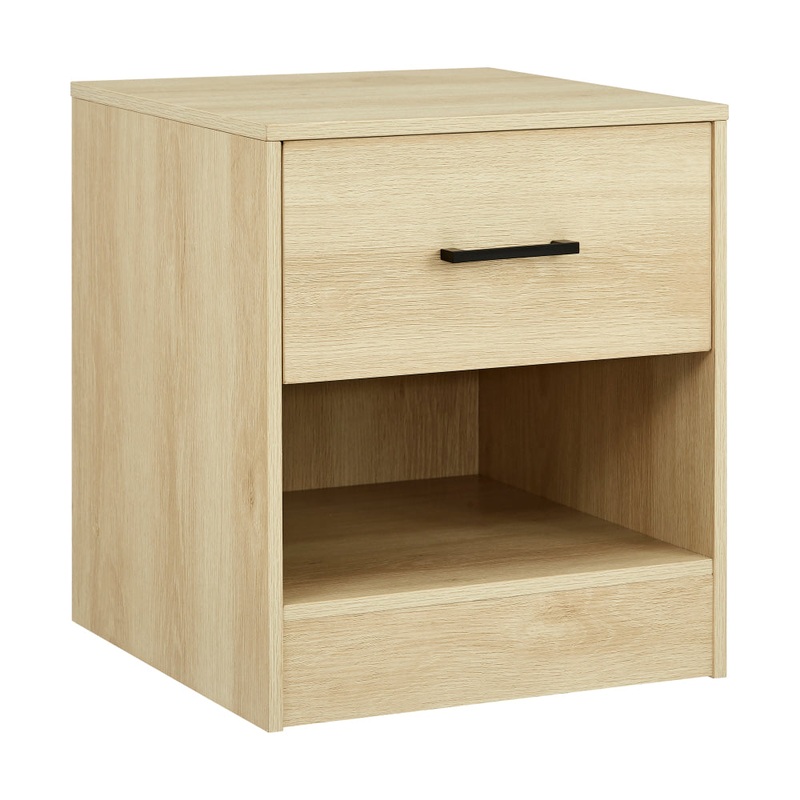 Marcus Wooden Nightstand Bedside Table W/ 1-Drawer Oak